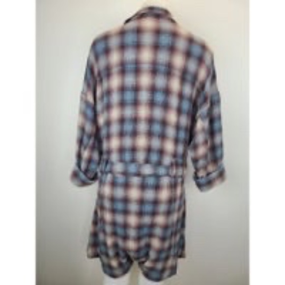 NWT Free People Before I Let Go Plaid Romper Moonstone Combo Blue Purple Boho Me - Picture 4 of 6